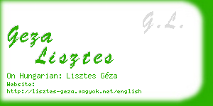 geza lisztes business card